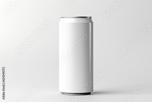 Aluminium slim can mockup template on isolated white background