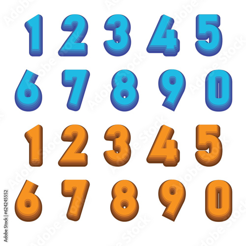 The number of hip style on one, two, three, four, five, six, seven, eight, nine and zero. All make in hip graphic design color in vector and can use in background, poster, print, logo, celebration, ma