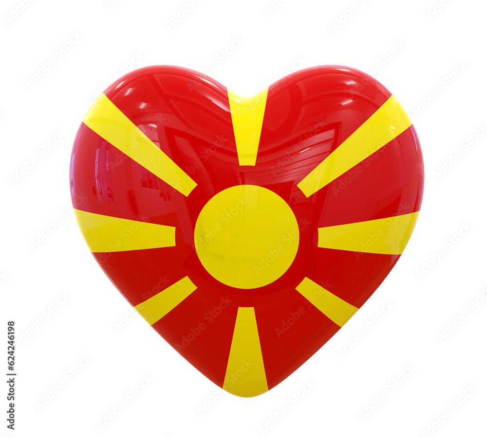 Heart Macadonia Flag
