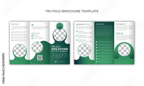 Trifold brochure design, modern layout template,