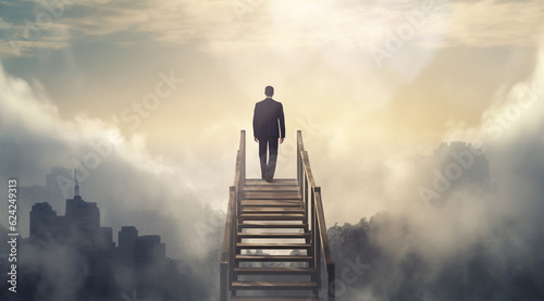 Businessman heading for the top
