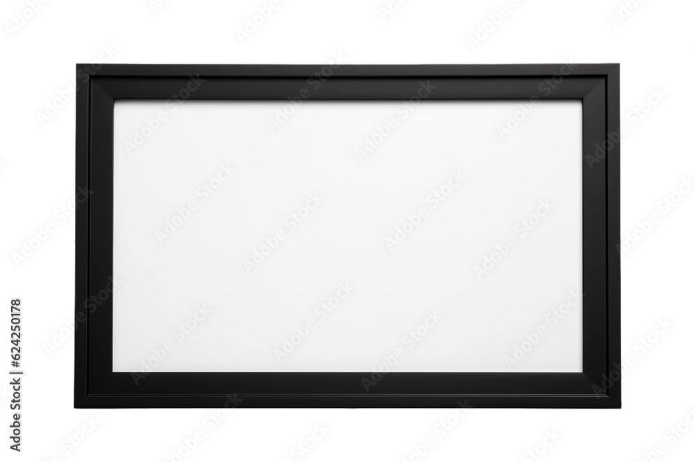 Black painting frame isolated on transparent background (PNG)