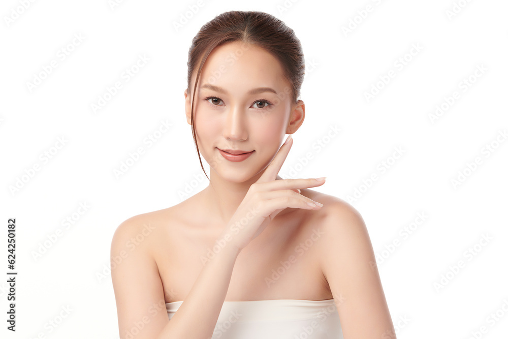 Beautiful young asian woman with clean fresh skin on white background, Face care, Facial treatment, Cosmetology, beauty and spa, Asian women portrait. Beautiful young asian woman with clean fresh skin on white background, Face care, Facial treatment, Cosmetology, beauty and spa, Asian women portrait.