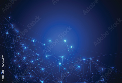 Abstract concept of network technology. Lines and dots connection background. Geometric design. Vector illustration