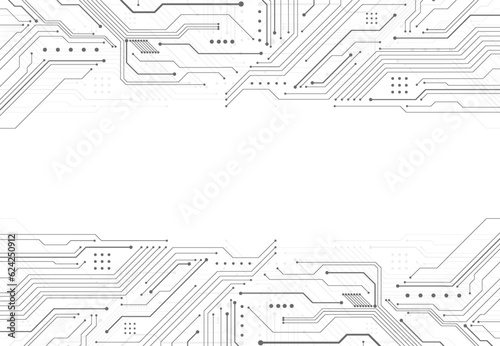 Abstract digital background with technology circuit board texture. Electronic motherboard illustration. Communication and engineering concept. Vector illustration