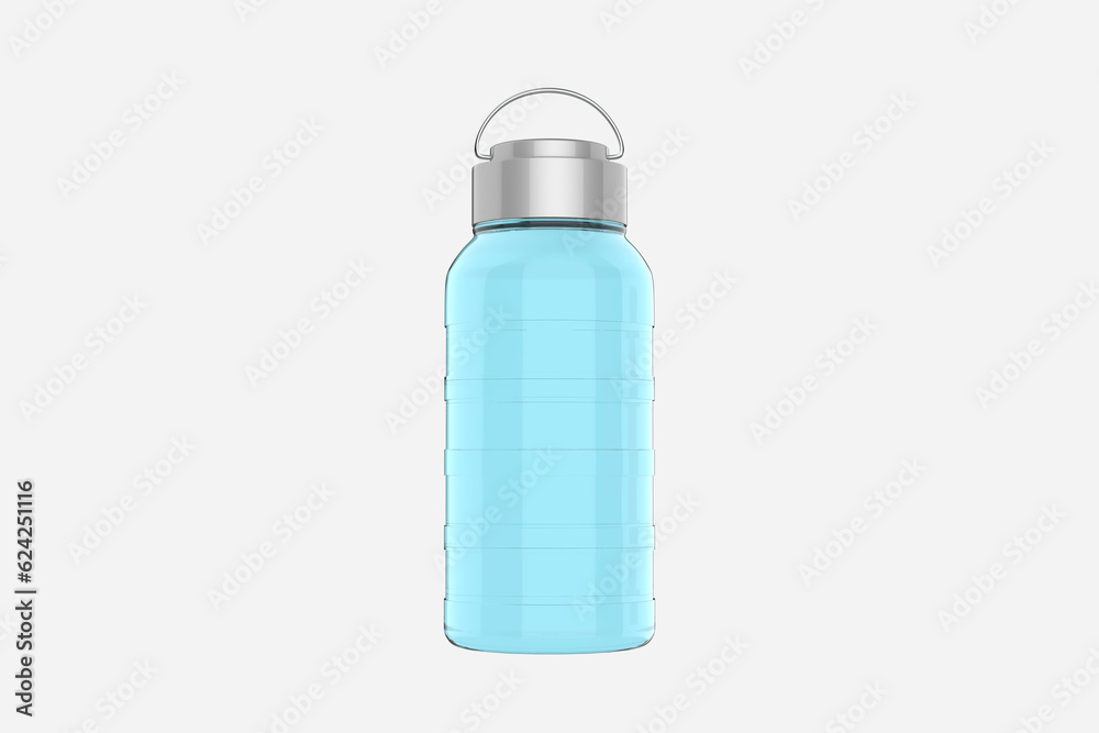Blank thermos insulated vacuum beverage bottle mockup template. 3d illustration.
