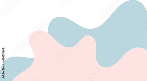 blue pink wavy corner. fluid corner illustration