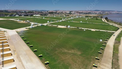 Pope altar stage under construction in Portugal for World Youth Day ( Jornada Mundial da Juventude 2023 ) photo