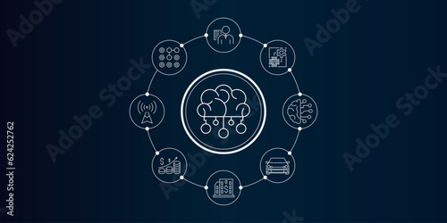 Artificial intelligence and Automated machine learning language. Cybersecurity computer vision, business, industrial vector image. Chat with AI, big data vector line icons set