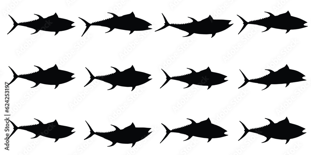 Tuna fish silhouette vector eps 10 Tuna fish silhouette vector eps 10