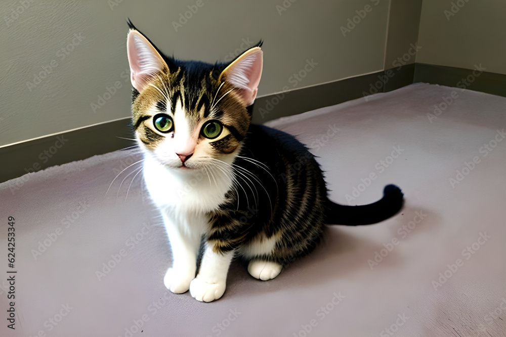 kitten looking at its owner lovingly. Generative AI
kitten looking at its owner lovingly. Generative AI