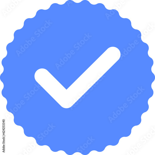 Blue checkmarks. Blue tick. Profile verification icon vector