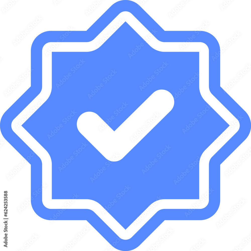 Blue checkmarks. Blue tick. Profile verification icon vector Blue checkmarks. Blue tick. Profile verification icon vector