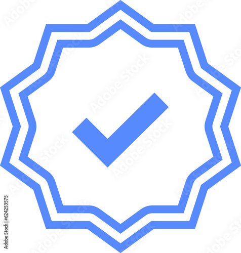 Blue checkmarks. Blue tick. Profile verification icon vector