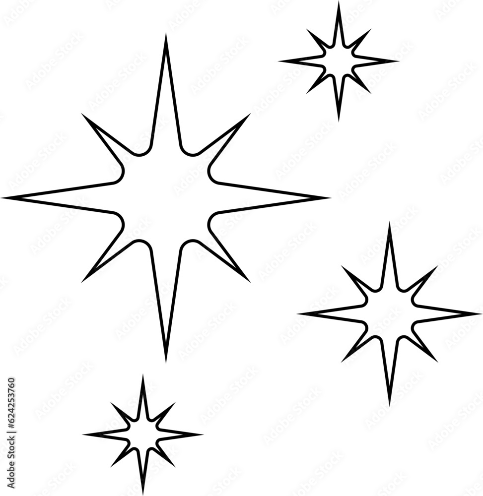 Shine icon, Star icon vector