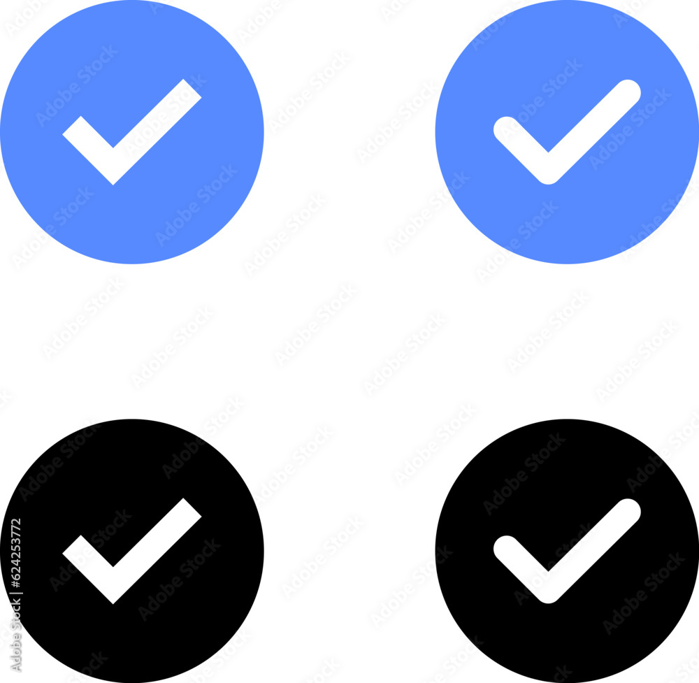 Blue checkmarks. Blue tick. Profile verification icon vector Blue checkmarks. Blue tick. Profile verification icon vector