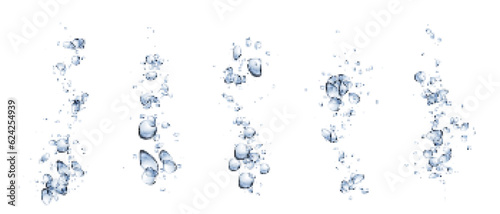 Underwater bubble drop air splash vector texture. Isolated realistic fizzy under water soda effect. 3d aquarium oxygen ball flow. Carbonated champagne vapor border. Clear black gel liquid droplet