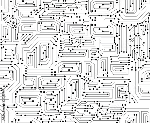 Programming vector seamless endless texture with motherboard or circuit board pattern 