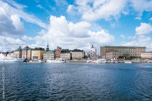 Stockholm gamla stan (old town) skyline from across the water 