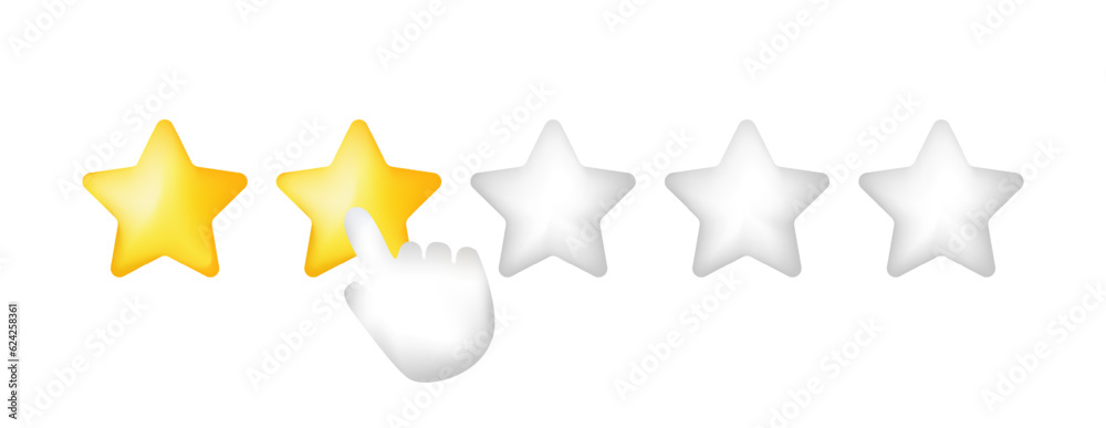 Rating two 3d stars line icon. Finger, rating, review, feedback, favorites. SSTKbold. Vector line icon for Business Rating two 3d stars line icon. Finger, rating, review, feedback, favorites. SSTKbold. Vector line icon for Business