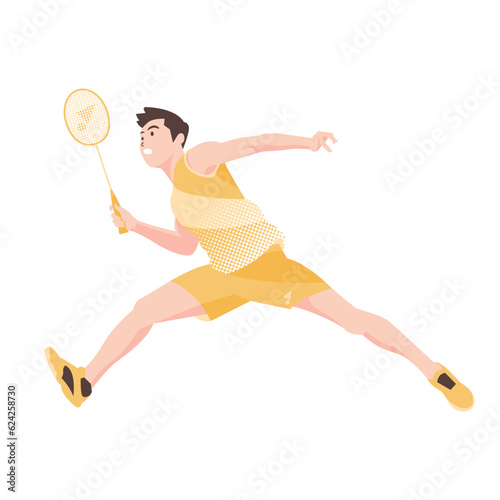 boy playing badminton