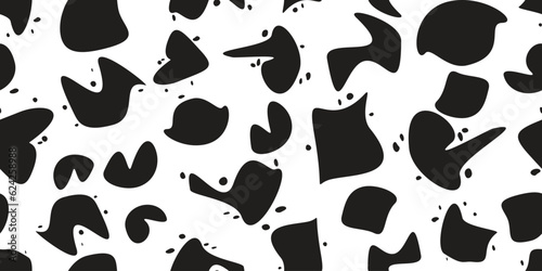 Seamless pattern wit abstract forms . Blob shape organic endless fabric pattern. Template for presentation, banner . Fluid shape . Liquid vector textured splats.