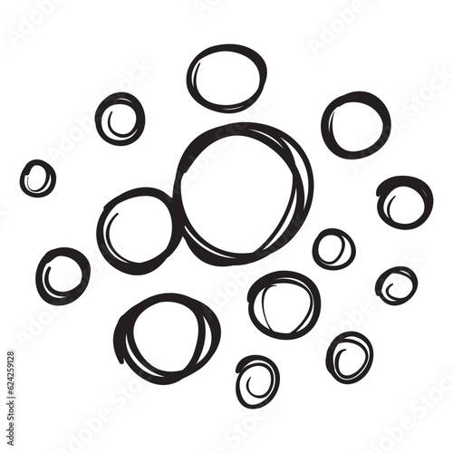 Vector isolated doodle soap bubble cartoon, hand drawn style