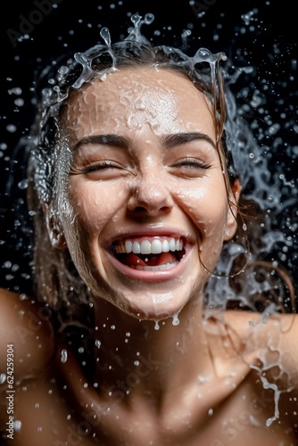 Woman washing face with facial soap © Salsabila Ariadina
