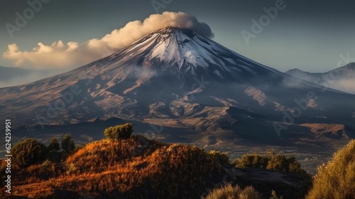 Nature scenery featuring a majestic volcano © jambulart