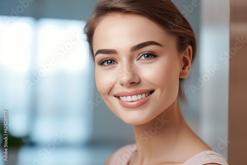 Portrait beauty women smiling with perfect skin and beauty