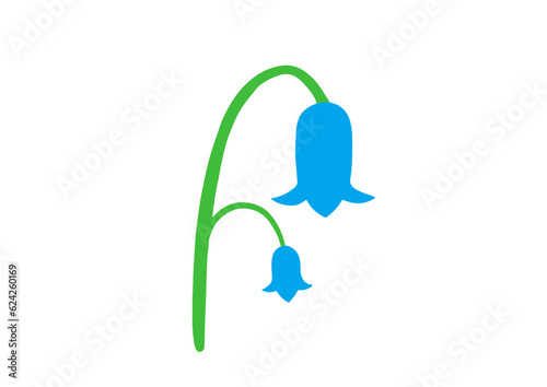Bluebell flower plant isolated icon vector for illustration