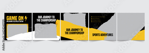 Sports edition instagram carousel template, gym categorized carousel design, vector illustration eps 10