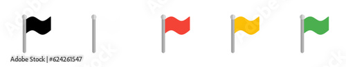 solid colored flag icon set