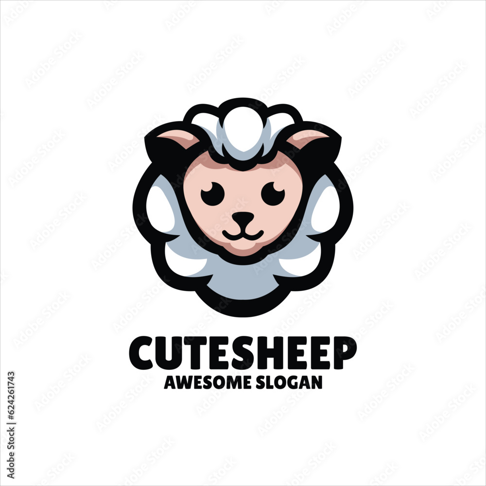 sheep mascot illustration logo design