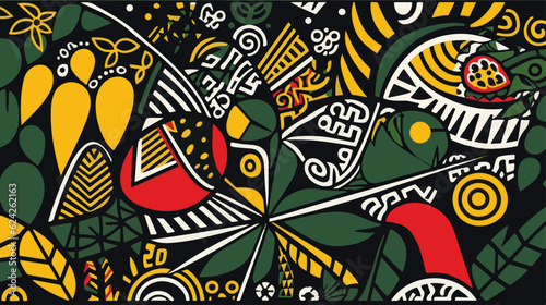 Abstract pattern in native African style. Vector illustration. Traditional African abstract painting
