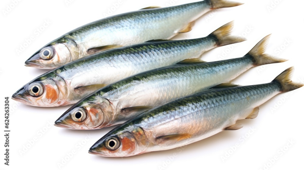 A fresh mackerel fish isolated on white background. Atlantic mackerel fish. Generative Ai A fresh mackerel fish isolated on white background. Atlantic mackerel fish. Generative Ai