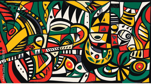 Abstract pattern in native African style. Vector illustration. Traditional African abstract painting