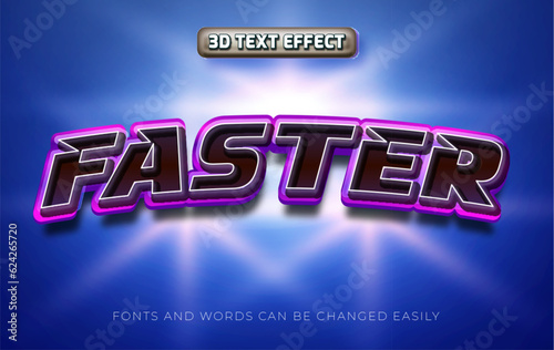 Faster 3d editable text effect style