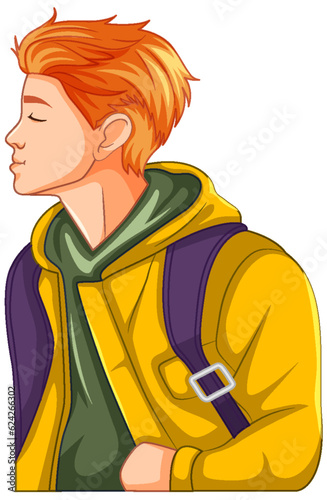 Side of man closing eyes kissing