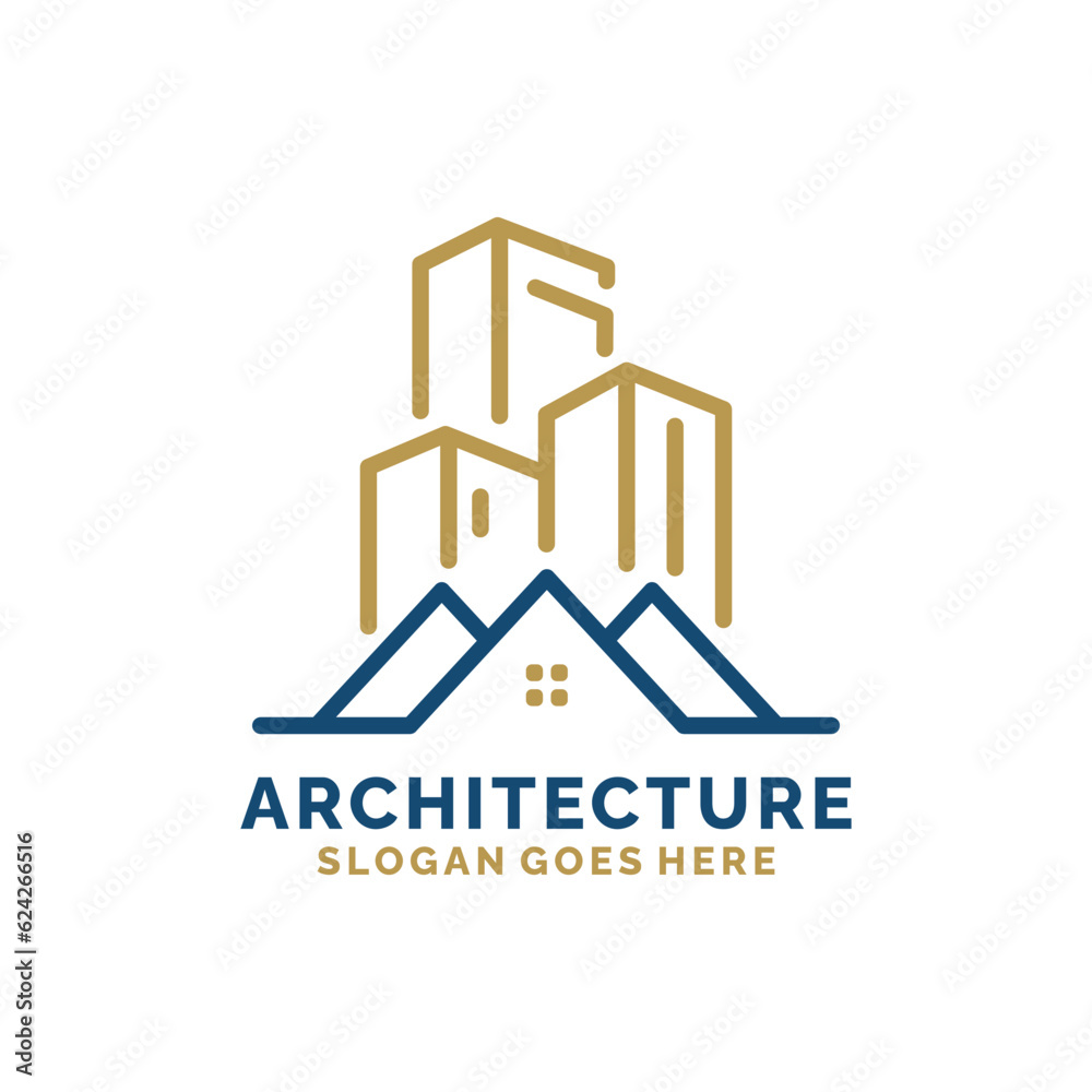 Real estate, architecture, construction logo design vector illustration