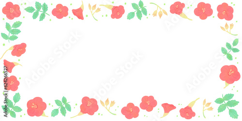 赤いお花のフレーム