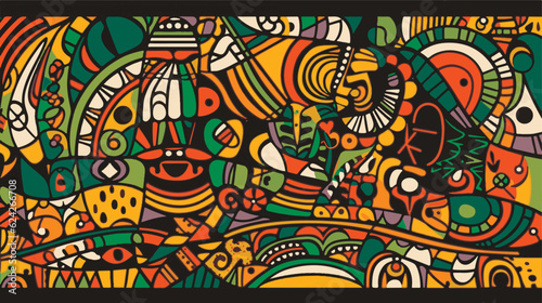 Abstract pattern in native African style. Vector illustration. Traditional African abstract painting