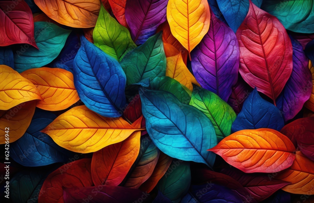 A lot of colorful leaves in the style of naturalistic tones. A lot of colorful leaves in the style of naturalistic tones.