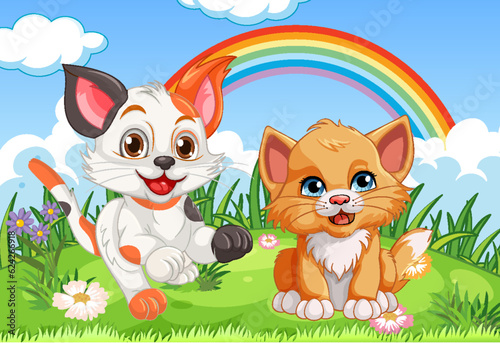 Cute Kitten in the Meadow