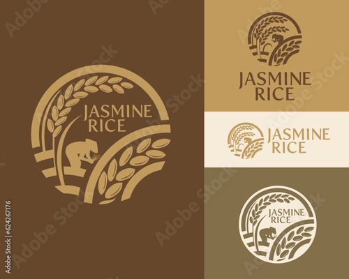 paddy rice premium organic natural product banner logo design