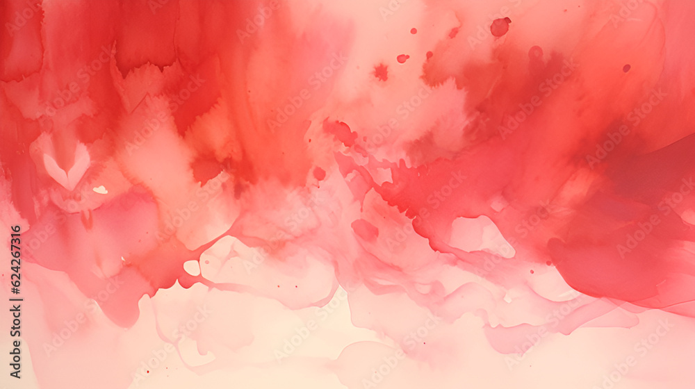 red abstract watercolor hand painted background image | Generative AI