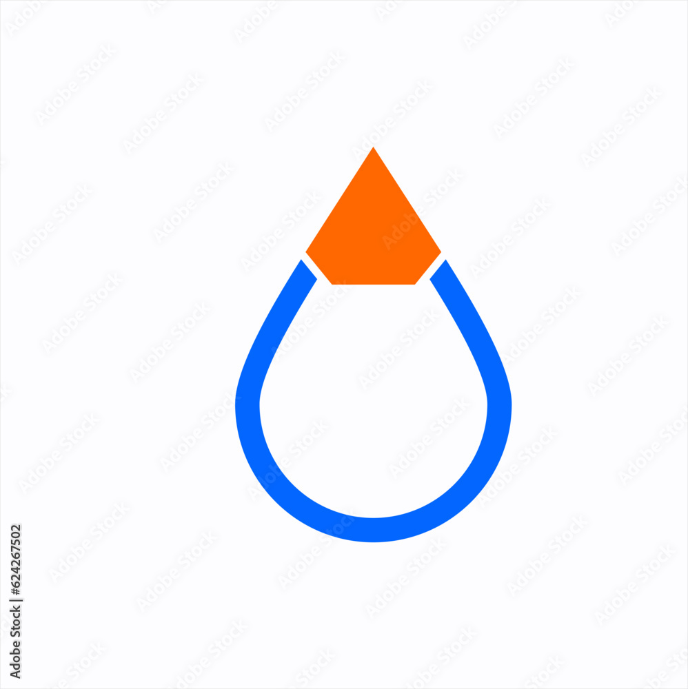 Water drop illustration logo design with daimond.Logo unique concept. Water drop illustration logo design with daimond.Logo unique concept.