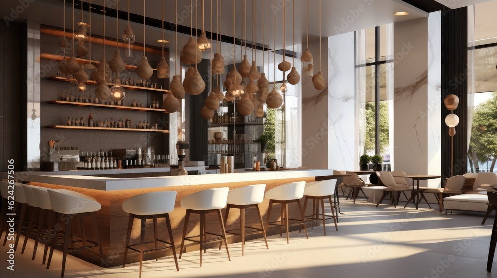 Cozy bar with stylish indoor furniture design
