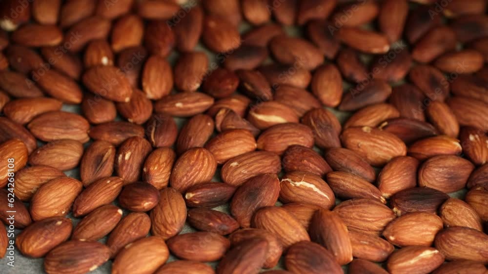 Fried nuts almond close up Fried nuts almond close up