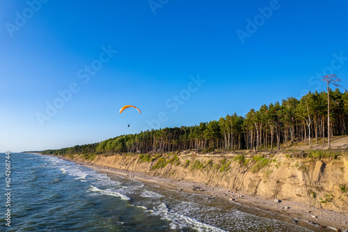 Aerial summer sunny sunset view of The Dutchman's Cap (Olando kepure) Karkle, Lithuania photo